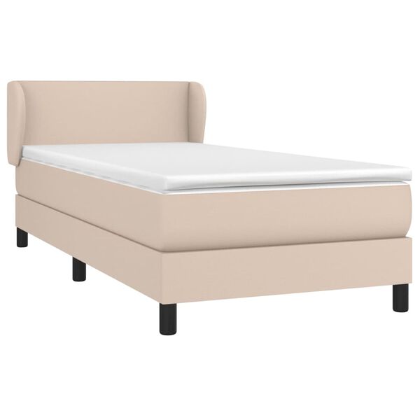 vidaXL Sommier &agrave; lattes de lit avec matelas Cappuccino 90x200 cm