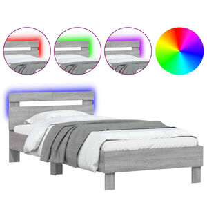 vidaXL Cadre de lit sans matelas avec lumi&egrave;res LED 100x200 cm