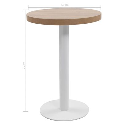 vidaXL Table de bistro Marron clair 60 cm MDF
