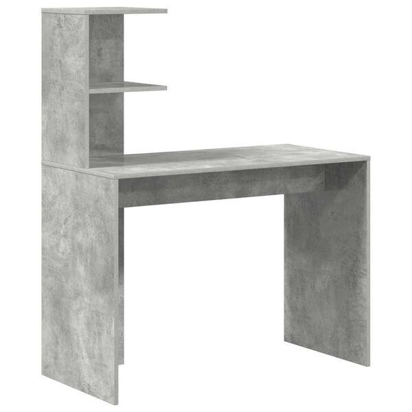 vidaXL Bureau Gris béton 102 x 50 x 124 cm Bois d'ingénierie