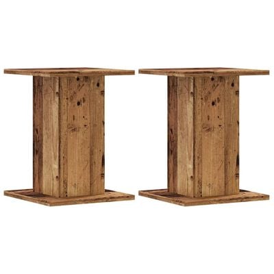 vidaXL Supports de haut-parleurs 2 pcs vieux bois bois d'ingénierie