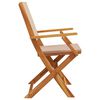 vidaXL Chaises de jardin pliantes lot de 6 taupe tissu et bois massif