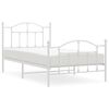 vidaXL Cadre de lit m&eacute;tal sans matelas et pied de lit blanc 100x190 cm