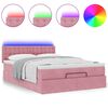 VidaXL Cadre de lit ottoman avec matelas rose 140x200 cm velours