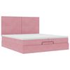 vidaXL Cadre de lit ottoman avec matelas rose 200x200 cm velours