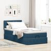vidaXL Cadre de lit ottoman avec matelas bleu fonc&eacute; 80x200 cm velours