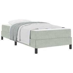 vidaXL Lit &agrave; ressorts avec matelas Gris clair 80 x 210 cm tissu