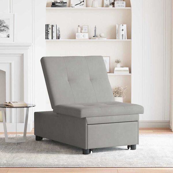 vidaXL Canapé-Lit Gris clair 194 x 67 x 82 cm Microfibre