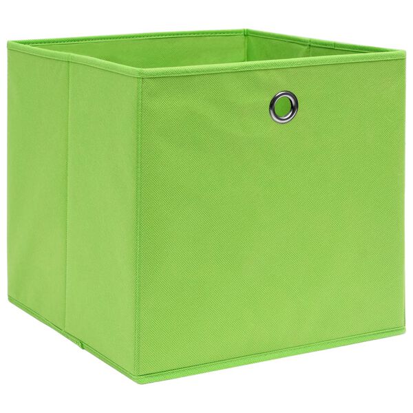 vidaXL Bo&icirc;tes de rangement 10 pcs Vert 32x32x32 cm Tissu