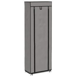 vidaXL Armoire &agrave; chaussures avec housse Gris 57x29x162 cm Tissu