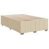 vidaXL Sommier &agrave; lattes de lit avec matelas cr&egrave;me 120x190 cm tissu