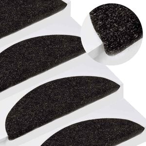 vidaXL Tapis d'escalier autocollants 15 pcs 56x17x3 cm Anthracite