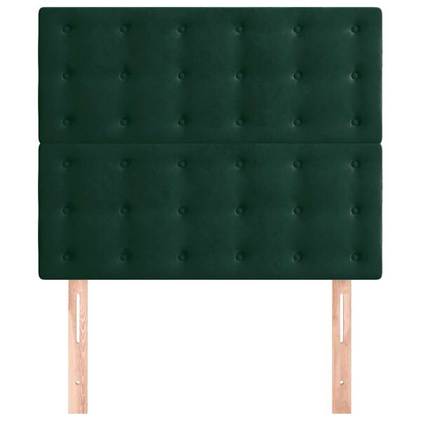 vidaXL T&ecirc;te de lit Vert fonc&eacute; 100x5x118/128 cm Velours