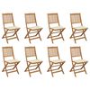 vidaXL Chaises pliantes avec coussins, 8 pi&egrave;ces, en bois d'acacia massif
