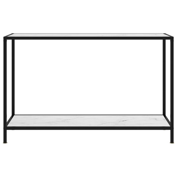 vidaXL Table console Blanc 120x35x75 cm Verre trempé
