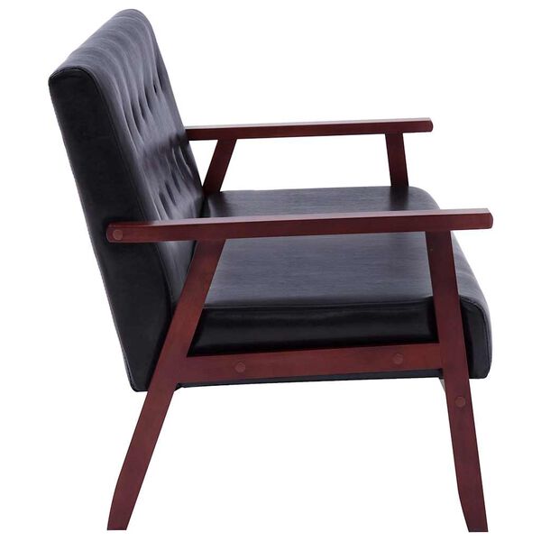 vidaXL Canap&eacute; &agrave; 3 places Noir Similicuir