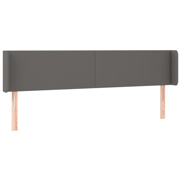 vidaXL T&ecirc;te de lit avec oreilles Gris 163x16x78/88 cm Similicuir