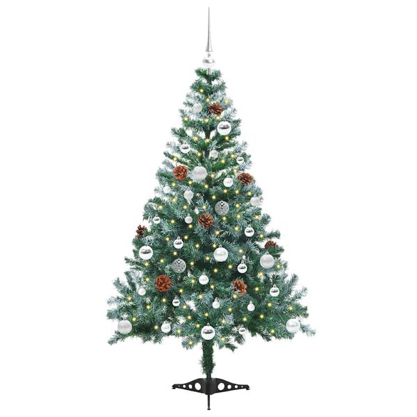 vidaXL Sapin de No&euml;l artificiel avec 150 LED Vert 150 cm PVC et Acier