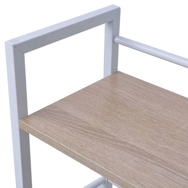 vidaXL Bureau avec bibliothèque à 4 niveaux chêne