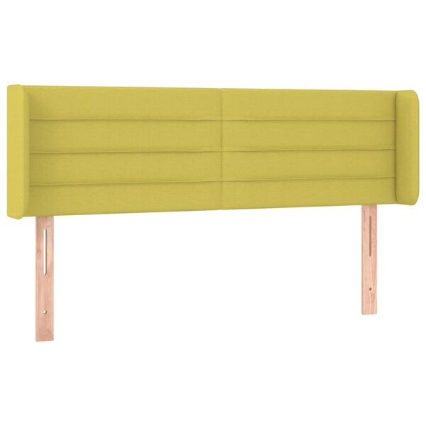vidaXL T&ecirc;te de lit &agrave; LED Vert 147x16x78/88 cm Tissu