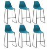 vidaXL Chaises de bar lot de 6 turquoise plastique