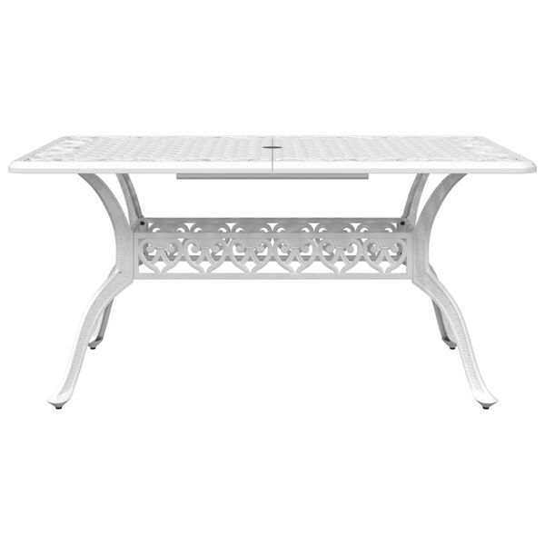 vidaXL Ensemble &agrave; manger de jardin 7 pcs blanc aluminium coul&eacute;