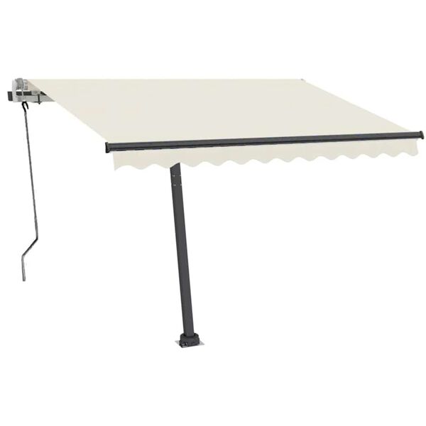 vidaXL Auvent manuel r&eacute;tractable sur pied 350x250 cm Cr&egrave;me