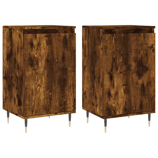 vidaXL Buffets 2 pcs ch&ecirc;ne fum&eacute; 40x35x70 cm bois d'ing&eacute;nierie