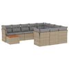 vidaXL Salon de jardin 11 pcs avec coussins beige r&eacute;sine tress&eacute;e