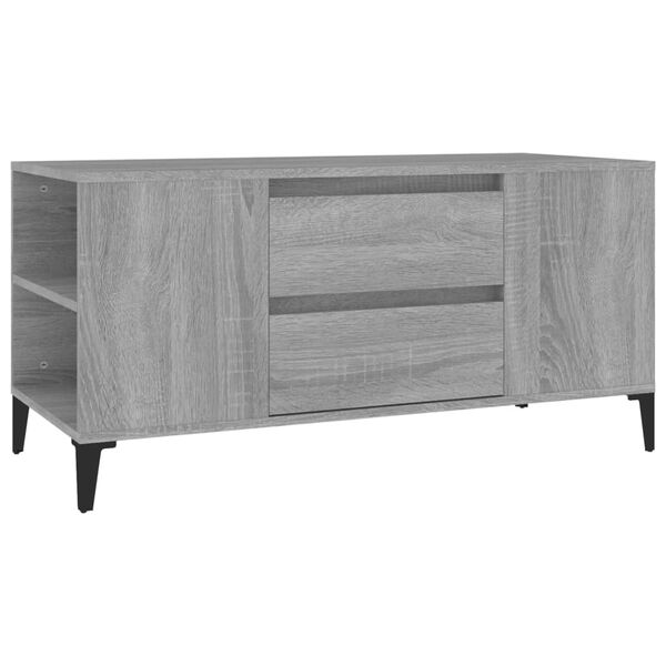 vidaXL Meuble TV Sonoma gris 102x44,5x50 cm Bois d'ing&eacute;nierie