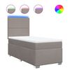vidaXL Sommier &agrave; lattes de lit avec matelas Taupe 90x200 cm Tissu