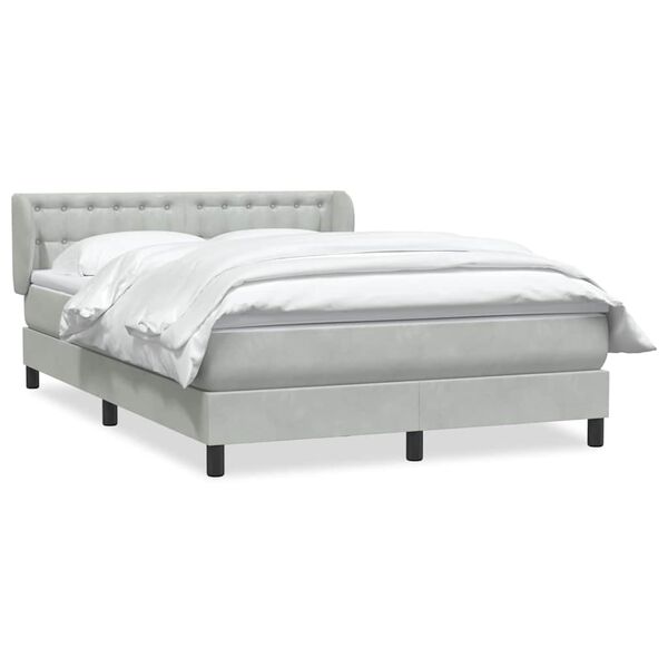 vidaXL Sommier &agrave; lattes de lit et matelas gris clair 140x210cm velours
