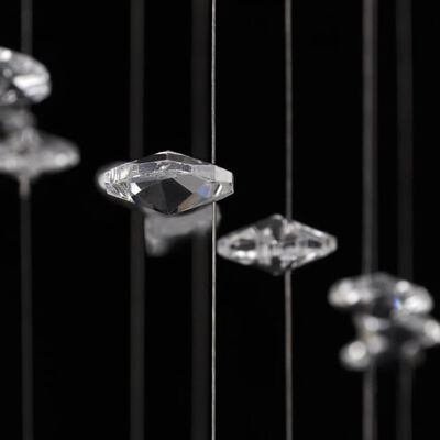 Plafonnier avec perles en verre cristal Étincelant Blanc 8 x G9 29 cm