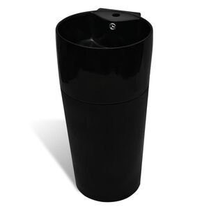 vidaXL Vasque &agrave; trou de trop-plein/robinet c&eacute;ramique de salle de bain