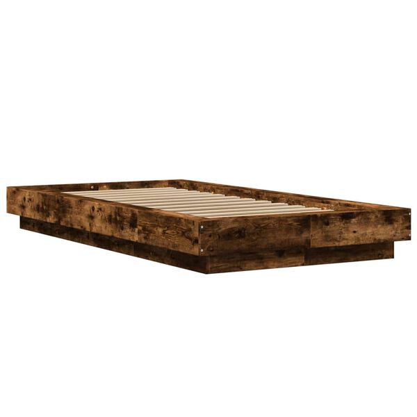 vidaXL Cadre de lit sans matelas ch&ecirc;ne fum&eacute; 90x200 cm