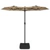 vidaXL Parasol de jardin &agrave; double t&ecirc;te taupe 316x145 cm