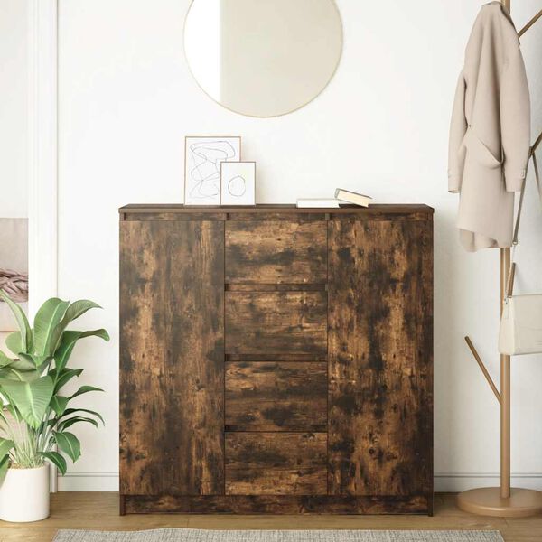 vidaXL Buffet avec tiroirs ch&ecirc;ne fum&eacute; 100,5x35x98,5 cm bois ing&eacute;nierie