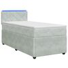 vidaXL Lit boxspring avec matelas Gris clair 100 x 200 cm Velours