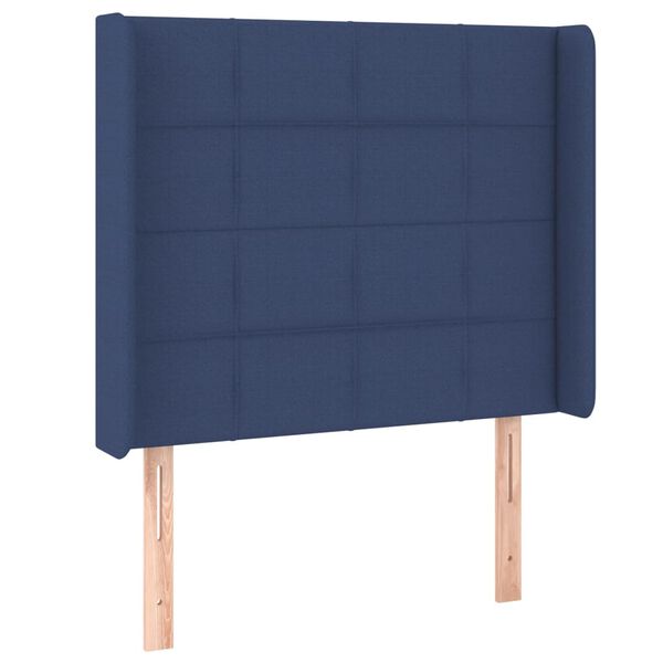 vidaXL T&ecirc;te de lit avec oreilles Bleu 93x16x118/128 cm Tissu
