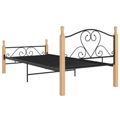 vidaXL Cadre de lit sans matelas noir métal 100x200 cm