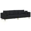 vidaXL Canap&eacute; avec coussin Noir 250 x 77 x 76 cm tissu
