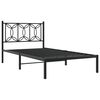 vidaXL Cadre de lit m&eacute;tal sans matelas avec t&ecirc;te de lit noir 100x190cm