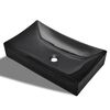 Vasque rectangulaire c&eacute;ramique Noir pour salle de bain