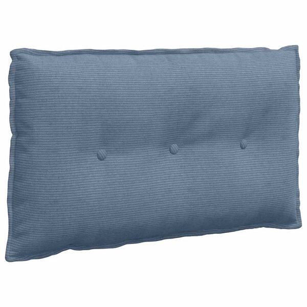 vidaXL Coussin de Dos Bleu 80 x 50 cm Tissu en velours c&ocirc;tel&eacute;