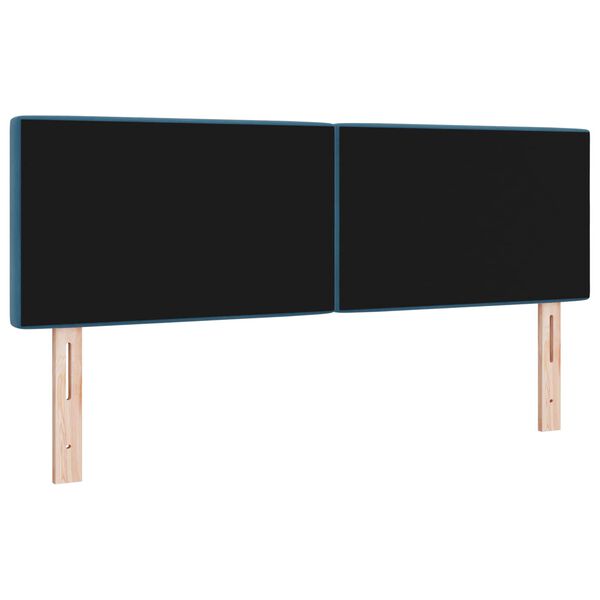 vidaXL T&ecirc;te de lit Bleu fonc&eacute; 144 cm Velours