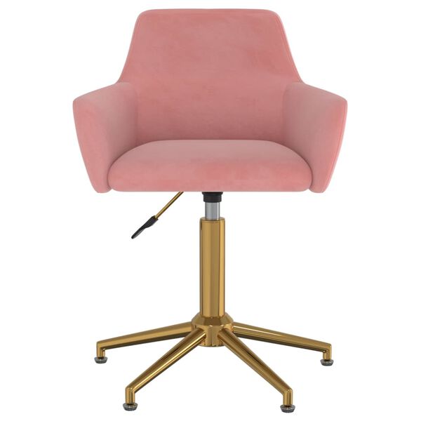 vidaXL Chaises pivotantes &agrave; manger lot de 2 Rose Velours