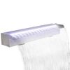 Lame d'eau rectangulaire &agrave; LED 60 cm en acier inoxydable pour piscine
