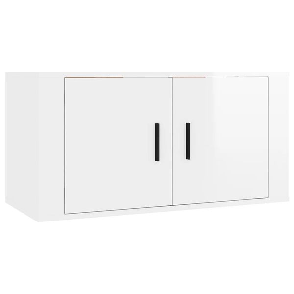 vidaXL Ensemble de meubles TV 3 pcs Blanc brillant Bois d'ing&eacute;nierie