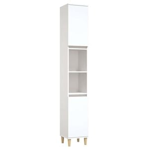 vidaXL Armoire de salle de bain blanc 30x30x190 cm bois d'ing&eacute;nierie