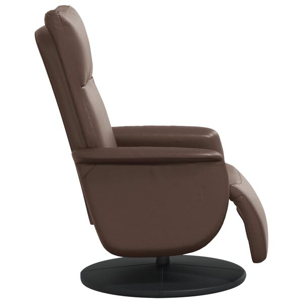 vidaXL Fauteuil inclinable avec repose-pieds marron similicuir